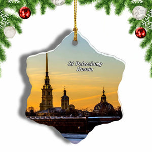 Russia St Petersburg Christmas Ornament 3 Inches Snow