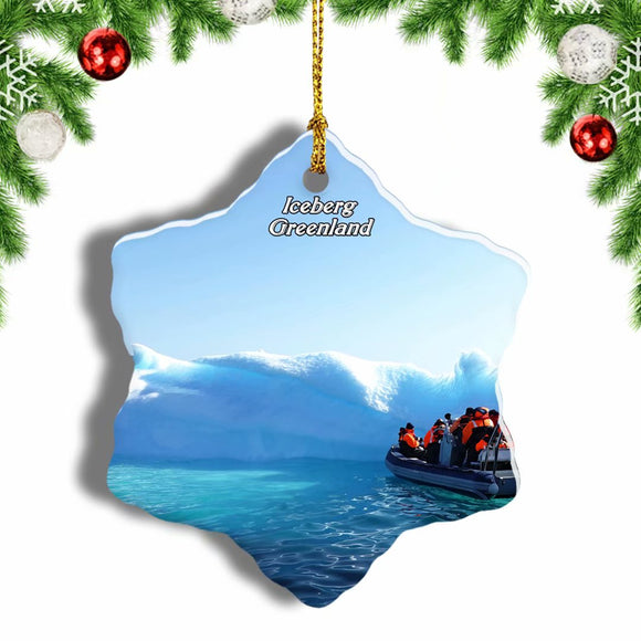 Greenland Denmark Iceberg Christmas Ornament 3 Inches Snow