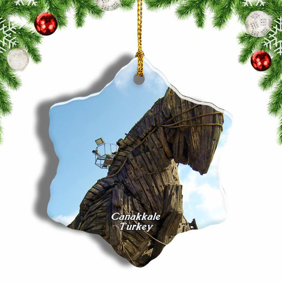 Turkey Canakkale Christmas Ornament 3 Inches Snow