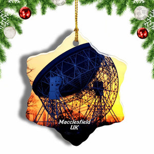 UK England Jodrell Bank Discovery Centre Macclesfield Christmas Ornament 3 Inches Snow