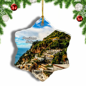 Italy Positano Christmas Ornament 3 Inches Snow