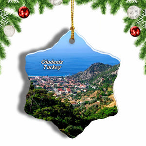 Turkey Oludeniz Christmas Ornament 3 Inches Snow