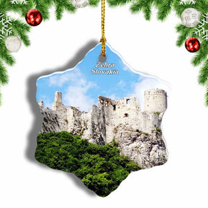 Slovakia Spis Castle Zehra Christmas Ornament 3 Inches Snow