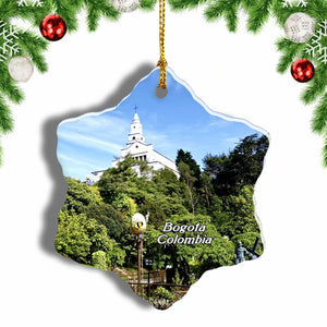 Colombia Mount Monserrate Bogota Christmas Ornament 3 Inches Snow