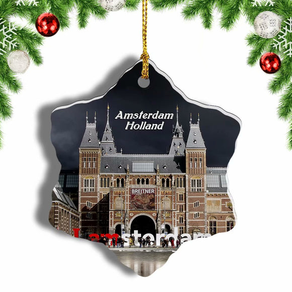 Holland Rijksmuseum Amsterdam Christmas Ornament 3 Inches Snow