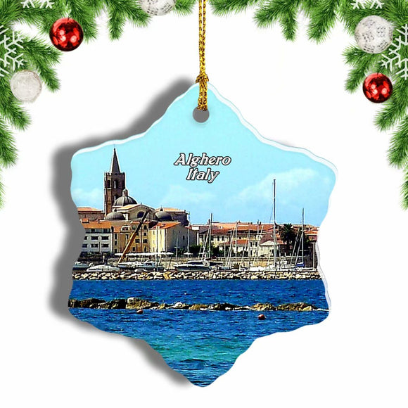 Italy Alghero Christmas Ornament 3 Inches Snow