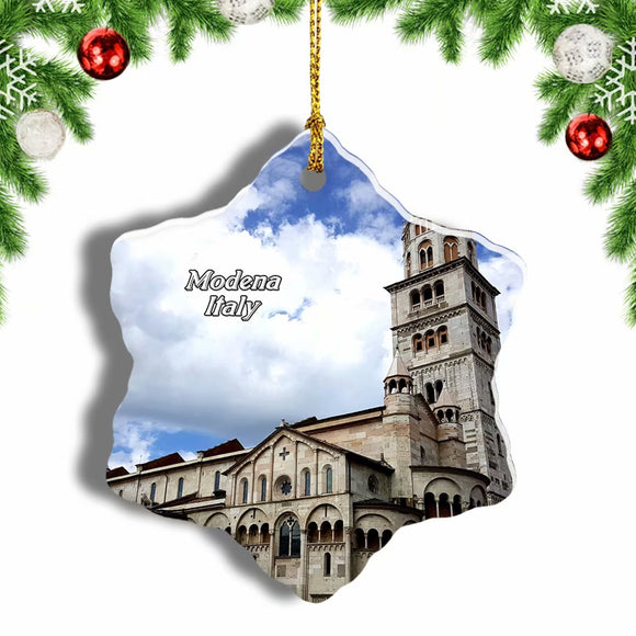 Italy Modena Cathedral Christmas Ornament 3 Inches Snow