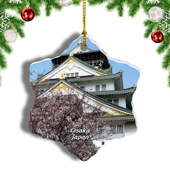 Japan Osaka Castle Christmas Ornament 3 Inches Snow