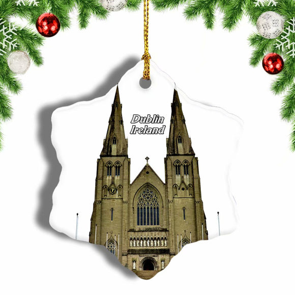 Ireland St. Patrick's Cathedral Dublin Christmas Ornament 3 Inches Snow