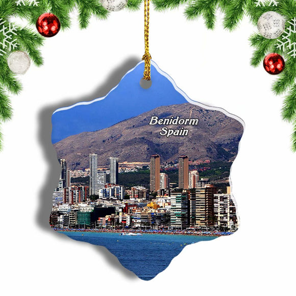 Spain Benidorm Christmas Ornament 3 Inches Snow