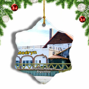 Argentina Puerto Madryn Christmas Ornament 3 Inches Snow