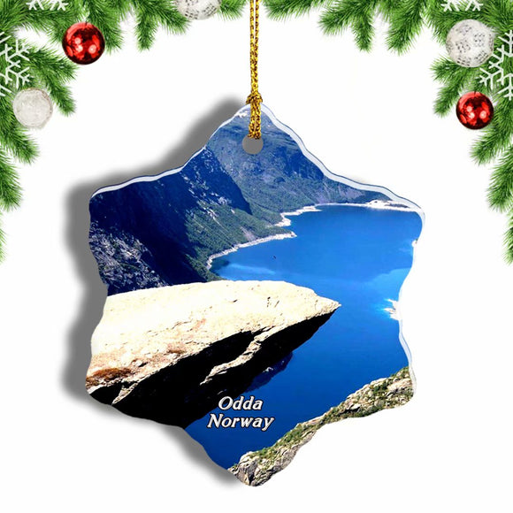 Norway Trolltunga Odda Christmas Ornament 3 Inches Snow