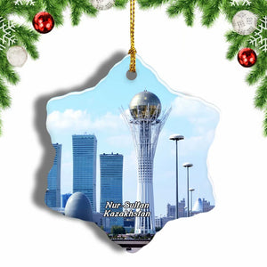 Bayterek Tower Nur-Sultan Kazakhstan Christmas Ornament 3 Inches Snow