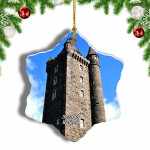 Ireland Scrabo Tower Christmas Ornament 3 Inches Snow