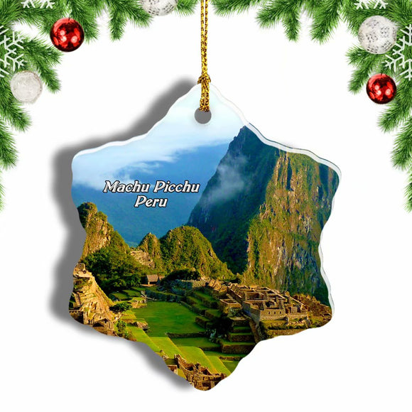 Peru Machu Picchu Christmas Ornament 3 Inches Snow