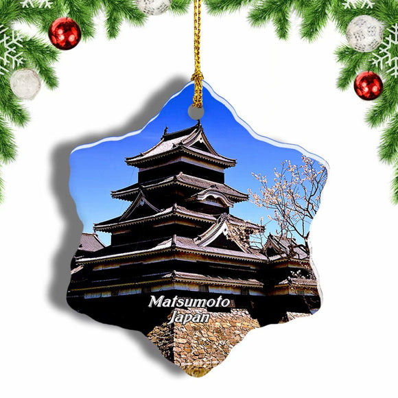 Japan Matsumoto Castle Christmas Ornament 3 Inches Snow