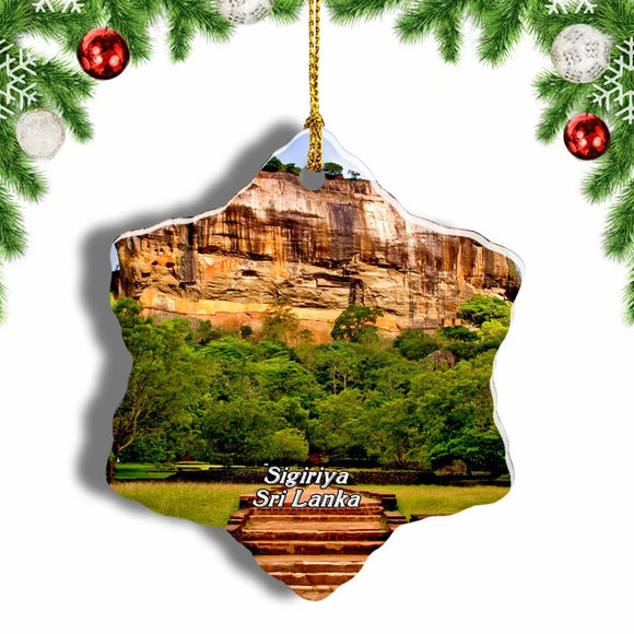 Sri Lanka Ancient City of Sigiriya Christmas Ornament 3 Inches Snow