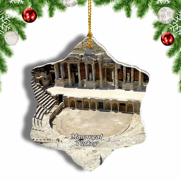 Turkey Greek Amphitheater Manavgat Christmas Ornament 3 Inches Snow