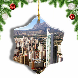 Spain Benidorm Christmas Ornament 3 Inches Snow