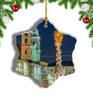 Austria Hauptplatz Linz Christmas Ornament 3 Inches Snow