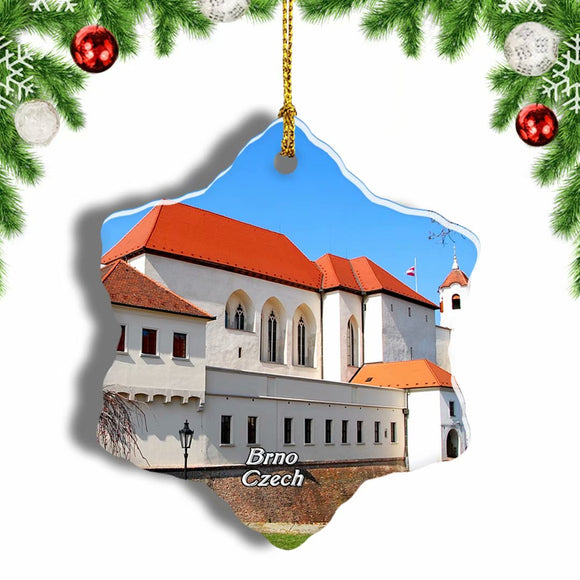 Czech Spilberk Castle Brno Christmas Ornament 3 Inches Snow