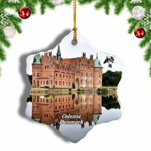 Denmark Egeskov Castle Odense Christmas Ornament 3 Inches Snow