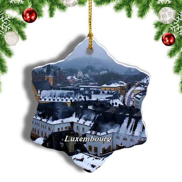 Luxembourg Christmas Ornament 3 Inches Snow