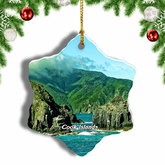 Cook Islands Christmas Ornament 3 Inches Snow