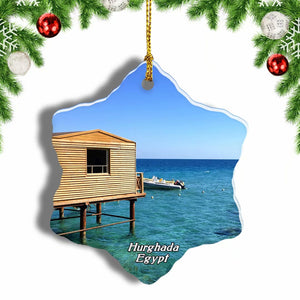 Egypt Gradient Hurghada Christmas Ornament 3 Inches Snow