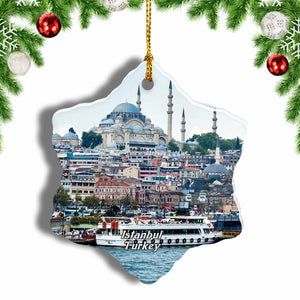 Turkey Istanbul Christmas Ornament 3 Inches Snow