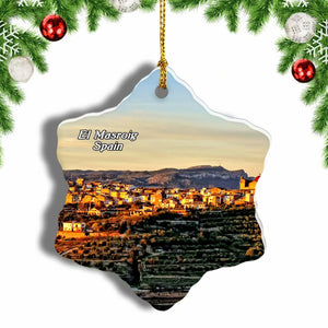 Spain El Masroig Christmas Ornament 3 Inches Snow