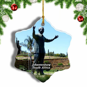 South Africa Nelson Mandela Square Johannesburg Christmas Ornament 3 Inches Snow