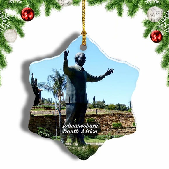 South Africa Nelson Mandela Square Johannesburg Christmas Ornament 3 Inches Snow