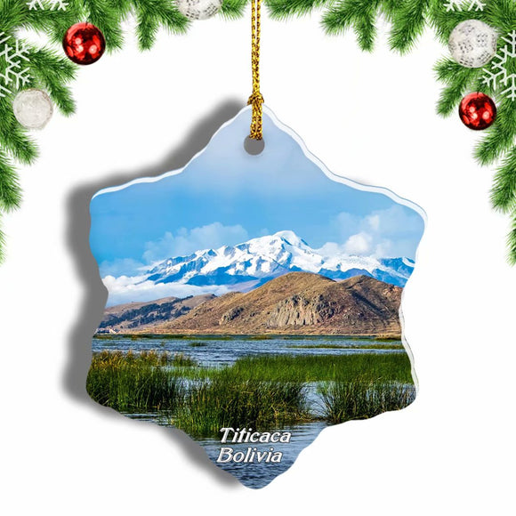 Bolivia Lake Titicaca Christmas Ornament 3 Inches Snow