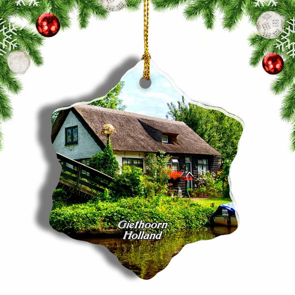 Holland Giethoorn Christmas Ornament 3 Inches Snow