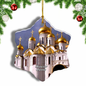 Russia Cathedral of the Annunciation Moscow Christmas Ornament 3 Inches Snow