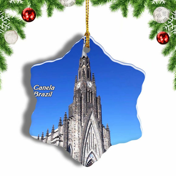 Brazil Pedra Cathedral Canela Christmas Ornament 3 Inches Snow