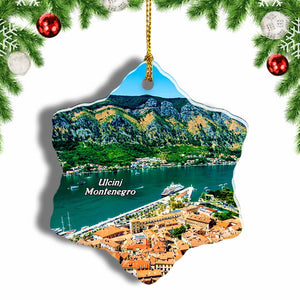 Ulcinj Montenegro Christmas Ornament 3 Inches Snow