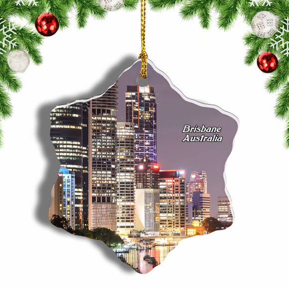 Australia Southbank Brisbane Christmas Ornament 3 Inches Snow