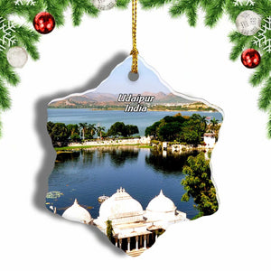 India Lake Pichola Udaipur Christmas Ornament 3 Inches Snow