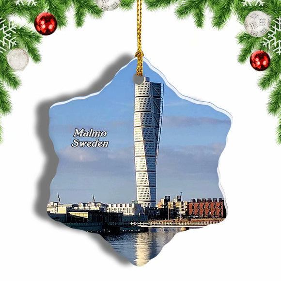 Sweden Turning Torso Malmo Christmas Ornament 3 Inches Snow