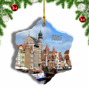 Poland Gdansk Christmas Ornament 3 Inches Snow