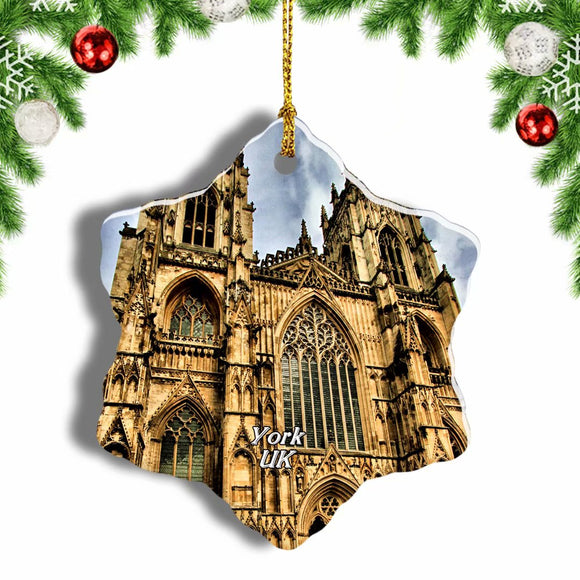 UK England York Minster Christmas Ornament 3 Inches Snow