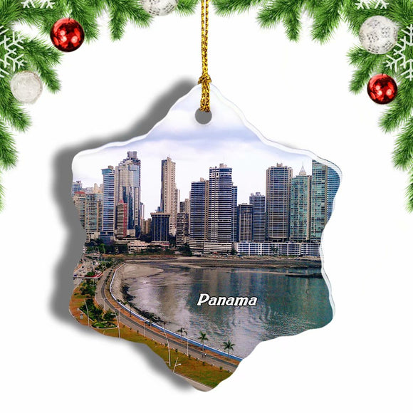 Old Town Panama Christmas Ornament 3 Inches Snow