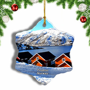 Norway Tromso Fjords Christmas Ornament 3 Inches Snow