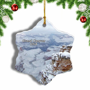 USA America Grand Canyon National Park Christmas Ornament 3 Inches Snow