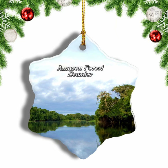 Ecuador Amazon Forest Christmas Ornament 3 Inches Snow