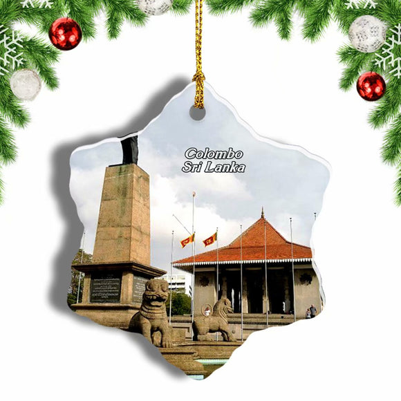 Sri Lanka Independence Square Colombo Christmas Ornament 3 Inches Snow