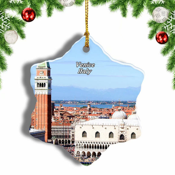 Italy Doge's Palace Venice Christmas Ornament 3 Inches Snow