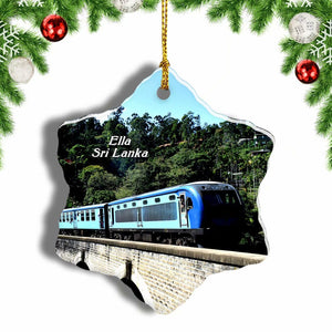 Sri Lanka Demodara Nine Arch Bridge Ella Christmas Ornament 3 Inches Snow